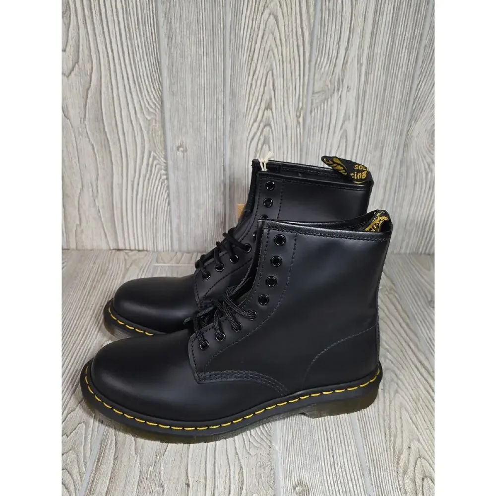 Dr. Martens 1460 Black Smooth Leather Combat Boots Mens 8 Womens 9 NEW